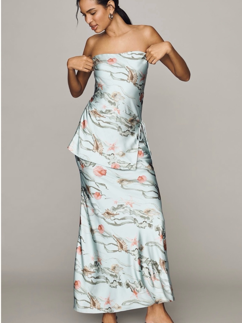 AMUR Ever Tiered Maxi Dress in Tidal Mosaic